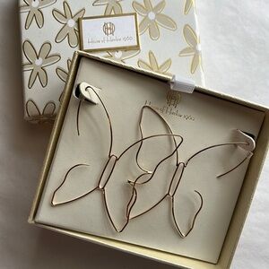 HOUSE OF HARLOW 1960 | NIB Matte Gold Butterfly Line Drawing Earrings